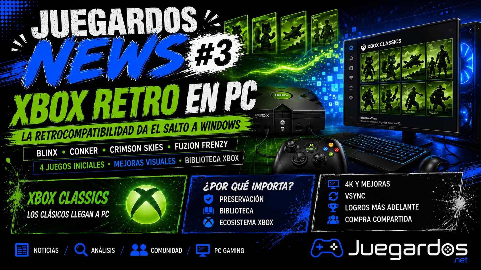 Xbox lleva la retrocompatibilidad a PC: pequeño catálogo, gran noticia